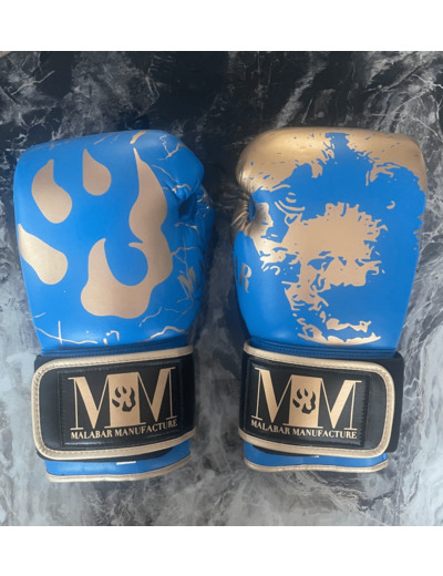 Gants de boxe full bleu et or