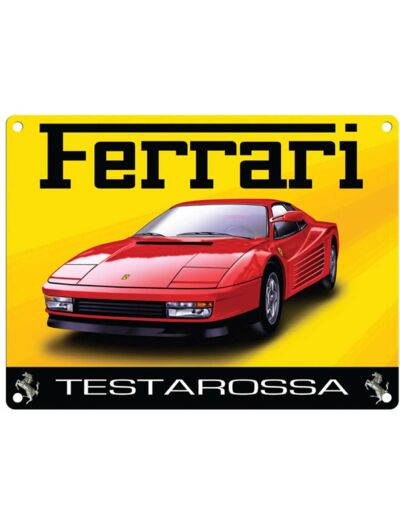 Plaque métal Ferrari Testarossa - 30 x 40 cm.