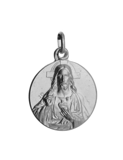 Médaille 17mm en Argent 925 - SACRÉ COEUR
