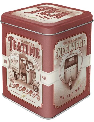 Boite à Thé Métal - Tea Time APE - 9,5x7,5x7,5 cm - Nostalgic Art