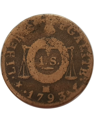 FRANCE SOL AUX BALANCES 1793 MA (Marseille) TB G19