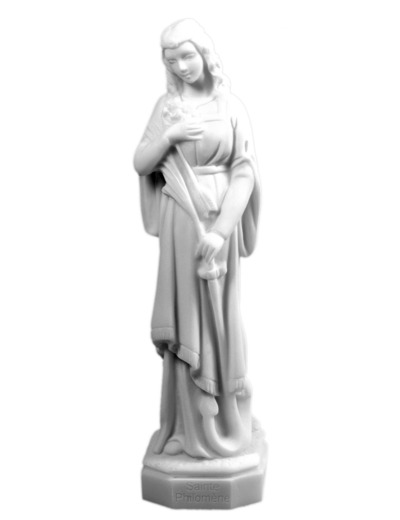 Ste Philomène - Statue en albâtre 22cm -Blanche