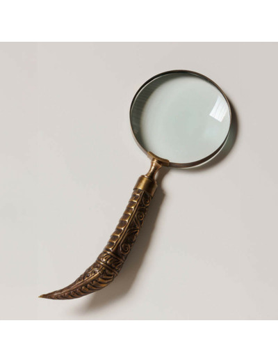 Loupe Etnik gravée dorée résine 28x10cm