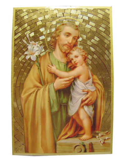 Plaquette Dorée 10x15,5cm - ST JOSEPH