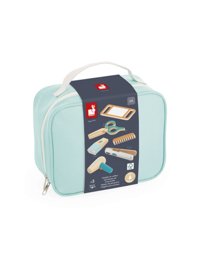 Janod - Mallette du Coiffeur - Jouet d'Imitation Métier -