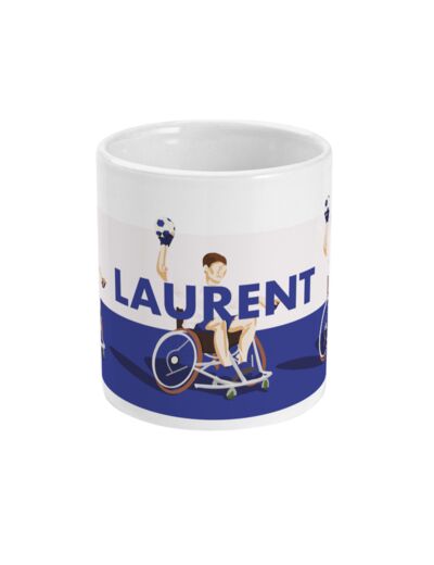 Tasse ou mug handfauteuil "Handball en bleu" - Personnalisable