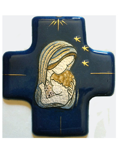 Croix MARIS STELLA 7,7x8cm - EMAUX DU LIBAN