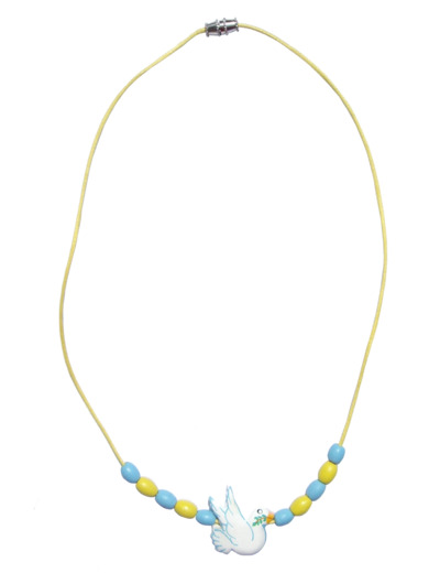 Collier Colombe Bleu Environ 20cm