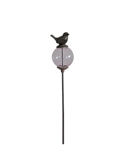 Tuteur boule oiseau rose queue haute 10x117cm