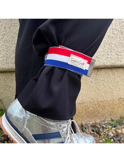 Serre pantalon bleu-blanc-rouge