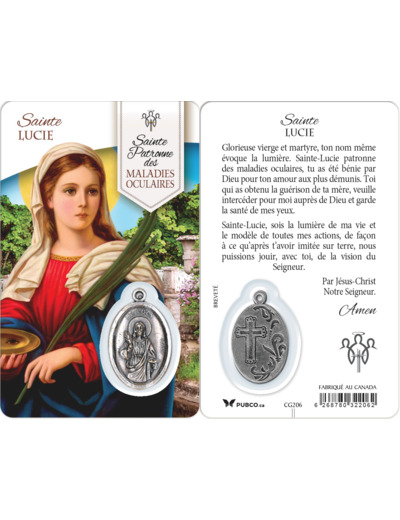 Carte-prière avec insertion ST GUÉRISSEUR - STE LUCIE