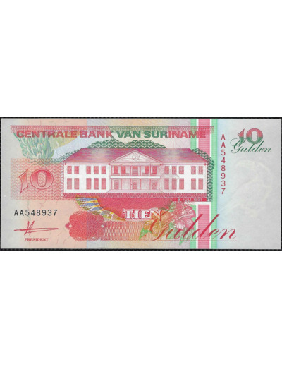 SURINAME 10 GULDEN 9 JUILLET 1991 Série AA NEUF (W137a)