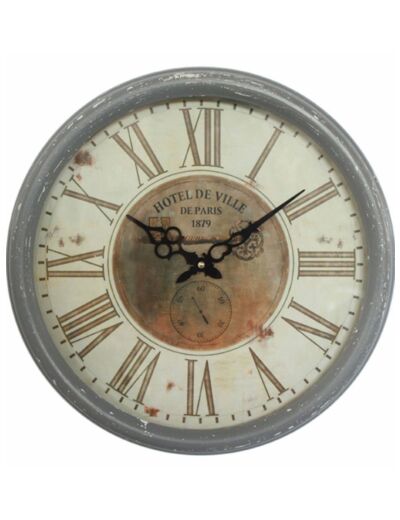 Horloge Murale en Métal "Hotel de Ville Paris 1879" - Élégance Vintage pour Votre Intérieur - Isabelle Rose