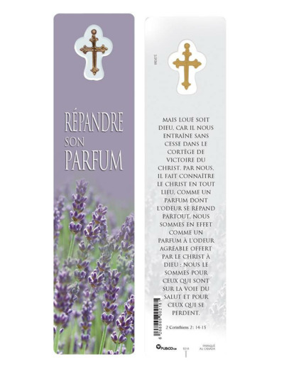 Signet plastifié avec médaille sous sachet- PARFUM DU CHRIST