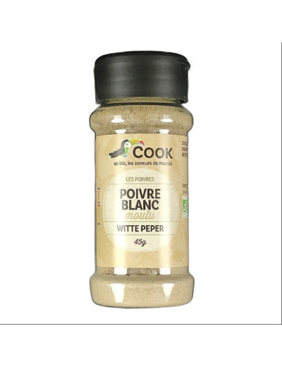 Poivre Blanc Moulu 45g Bio