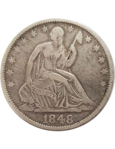 AMERIQUE (U.S.A) HALF DOLLAR 1848 O Liberty Seated TB+