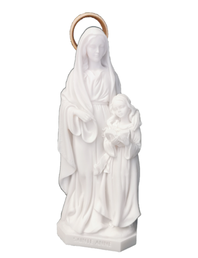 Sainte Anne - Statue en albâtre 20cm -Blanche