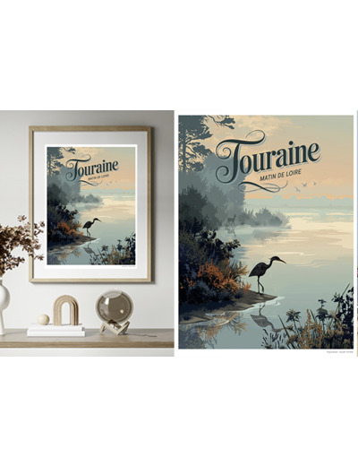 MATIN DE LOIRE - TOURAINE -PLAGE DE MOSNES - POSTER