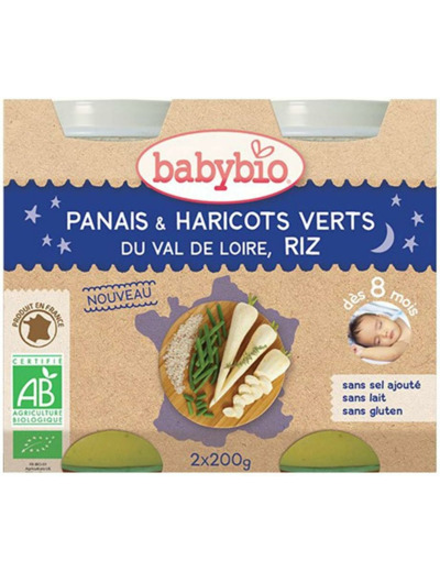 Panais haricot verts riz pot 2x200g Babybio - Bonne nuit