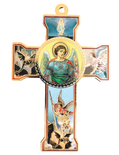Croix en Bois 10x15cm - ST MICHEL