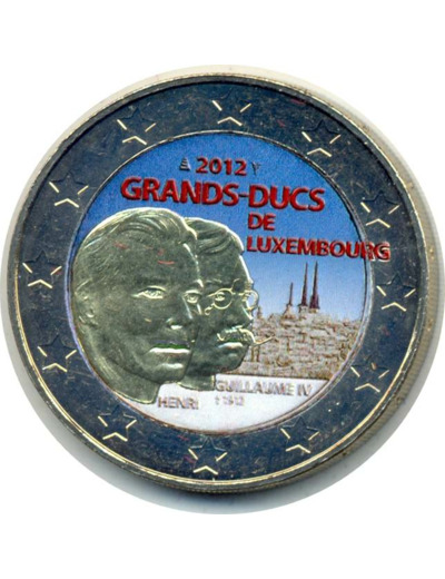 LUXEMBOURG 2012 2 EURO COLORISEE GRANDS-DUCS SUP