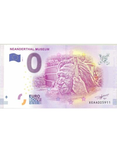 ALLEMAGNE 2018-1 NEANDERTHAL MUSEUM BILLET SOUVENIR 0 EURO TOURISTIQUE NEUF