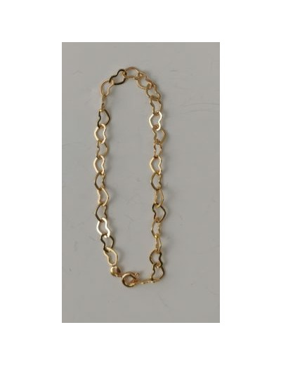 Bracelet en Plaqué Or - COEURS 80 19CM