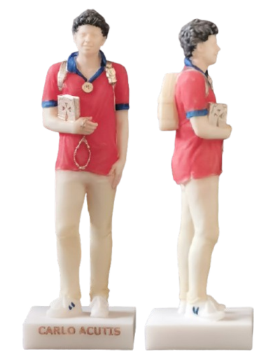 Carlo Acutis - Statue en Albaster 15cm - Couleur