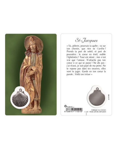 Carte-prière avec insertion ST JACQUES de COMPOSTELLE