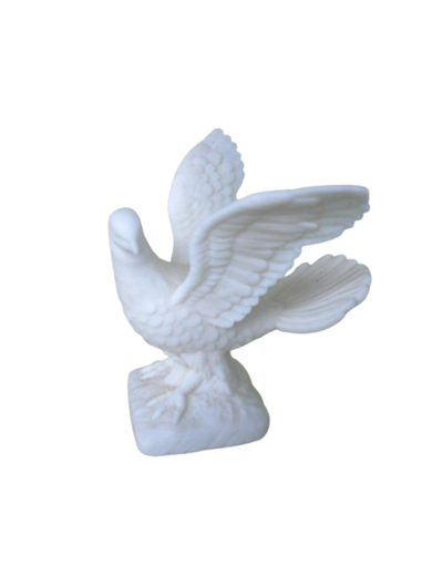 Colombe - Statue en Albaster - Hauteur 8 cm - Blanche