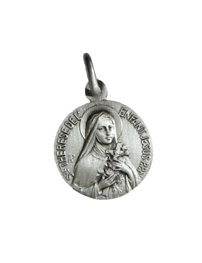 Médaille 18mm en Métal Argenté - SAINTE THÉRÈSE