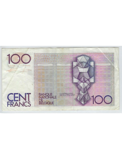 BELGIQUE 100 FRANCS NON DATE (1982-94) SIGNATURE 4 ET 13 TTB 901