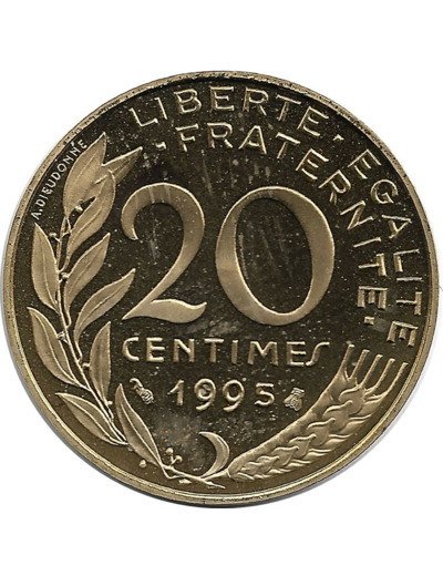 FRANCE 20 CENTIMES LAGRIFFOUL 1995 BE