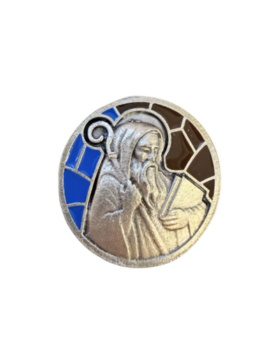 Magnet en métal relief 30mm - Bicolore - Saint Benoît
