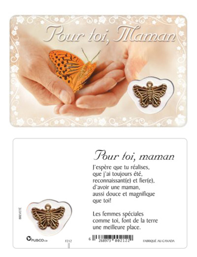 "Carte-prière avec insertion ""Pour Toi MAMAN""  "