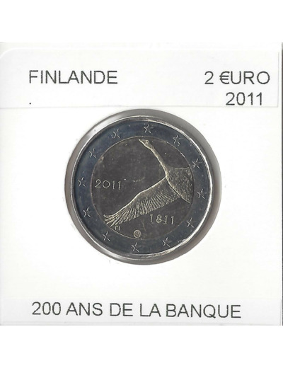 FINLANDE 2011 2 EURO COMMEMORATIVE 200 Ans Banque