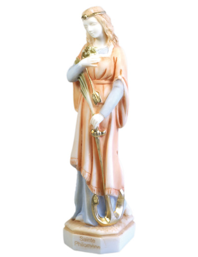 Ste Philomène - Statue en albâtre 22cm -Couleur