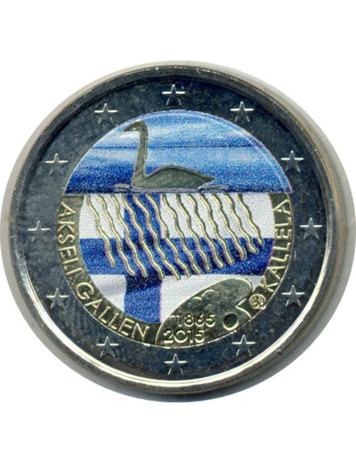 FINLANDE 2015 2 EURO COLORISEE ASKELI GALLEN SUP