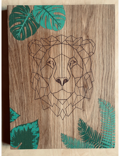 Tableau Lion & plantes