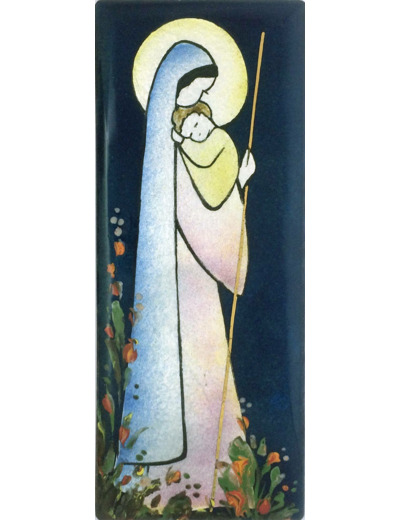 Notre Dame  du pèlerin 15,5X6,5cm - EMAUX DU LIBAN