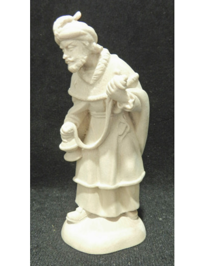 Roi blanc 13 cm bois naturel
