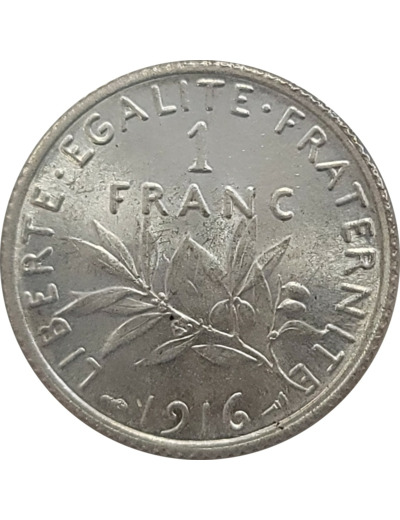 FRANCE 1 FRANC ROTY 1916 SUP/NC (G467)