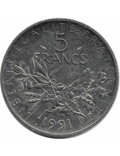 FRANCE 5 FRANCS ROTY 1991 SUP/NC