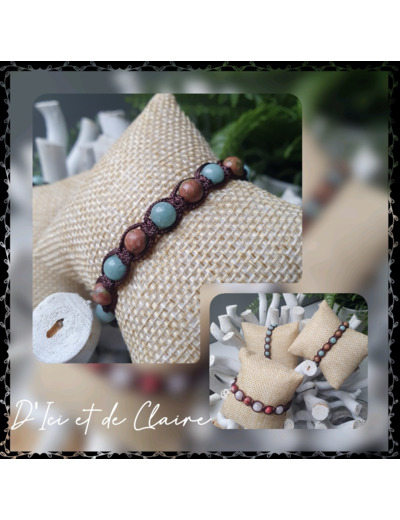 Bracelet Shamballa 10 perles de Jadéïte et jaspe impérial