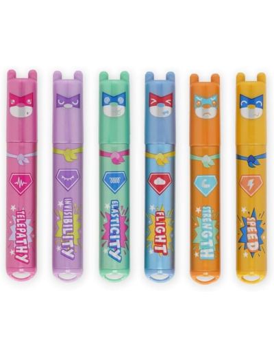 Legami Lot de 6 mini surligneurs - Teddy's Superpower