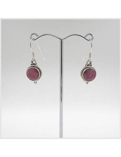 Boucles d'oreilles Rubis et Argent Massif