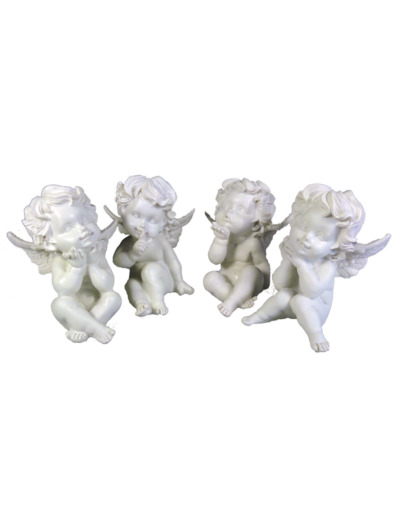 Ensemble de 4 Anges Tendresse en Résine Ht8X6cm