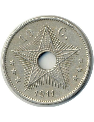 CONGO BELGE 10 CENTS 1911 TTB (W18)