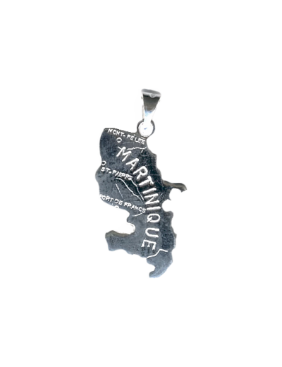 Pendentif en Argent 925 - CARTE MARTINIQUE
