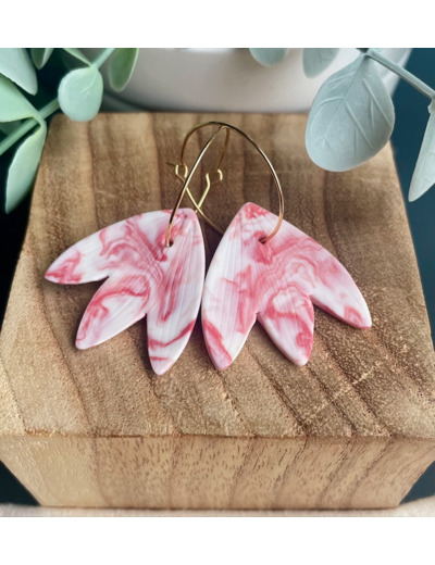 Boucles d'oreille en porcelaine blanche et colorée